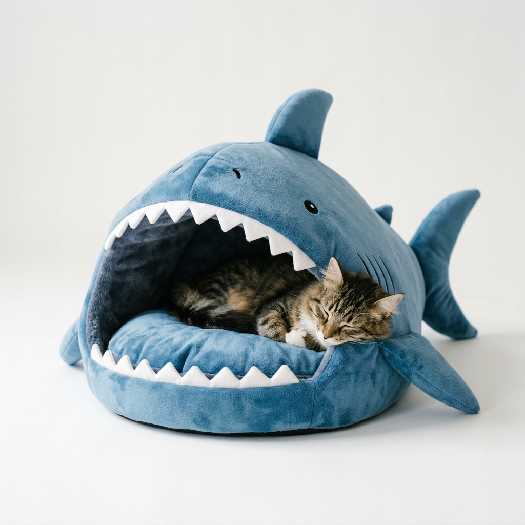 Luxury Plush Shark Pet Bed