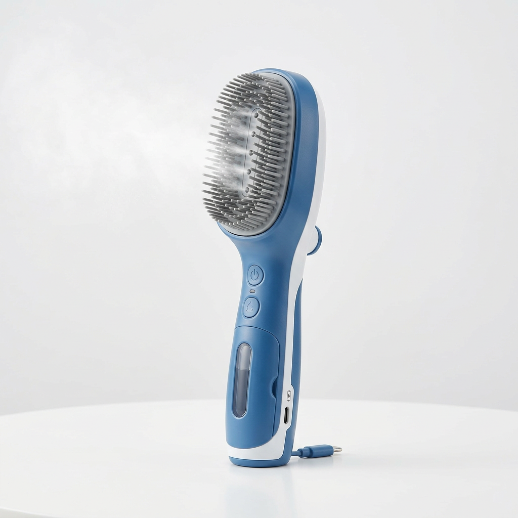 Electric Cat Steam Brush – 3-In-1 Pet Grooming Comb with Water Spray for Cats and Dogs, USB Rechargeable