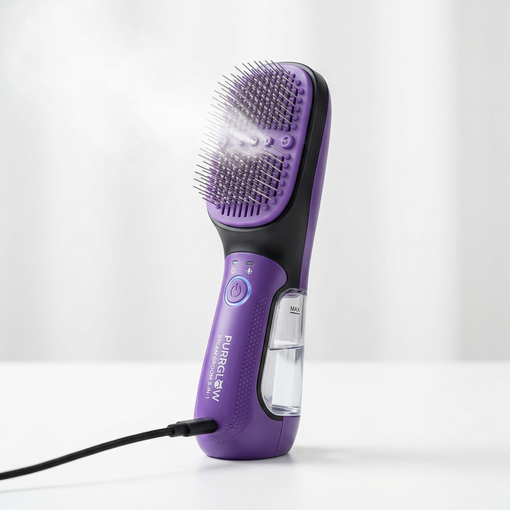 Electric Cat Steam Brush – 3-In-1 Pet Grooming Comb with Water Spray for Cats and Dogs, USB Rechargeable