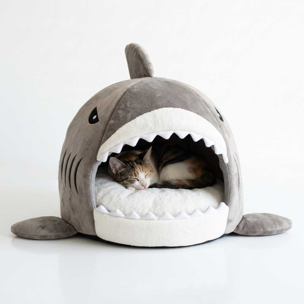 Luxury Plush Shark Pet Bed